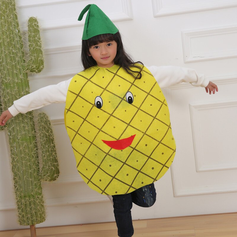 Kinder Kinder Kinder der Tag Cartoon Obst wassermelone/Erdbeere/apple Halloween Party Kostüme Cosplay Kleidung für Junge Mädchen: pineapple