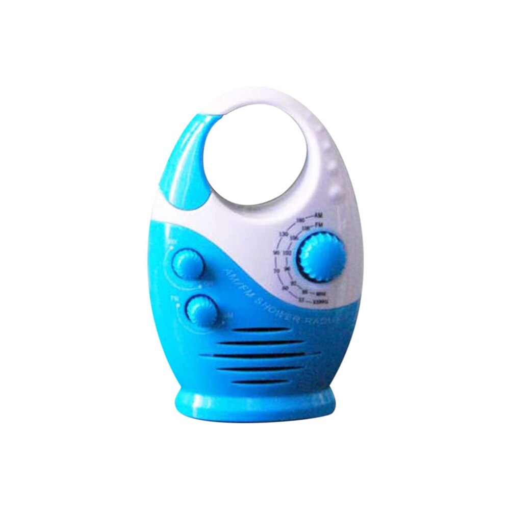 Radio portátil IPX4 resistente al agua, Radio FM AM para ducha, música colgante, baño, potente Hi-Fi, altavoces a prueba de salpicaduras: Azul