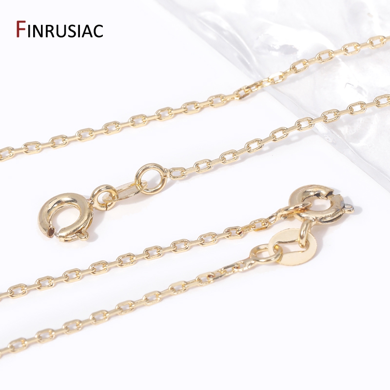 Cadenas de collar chapadas en oro Real de 18 quilates de para la fabricación de joyas, cadenas de latón para la fabricación de collares, accesorios de joyería DIY