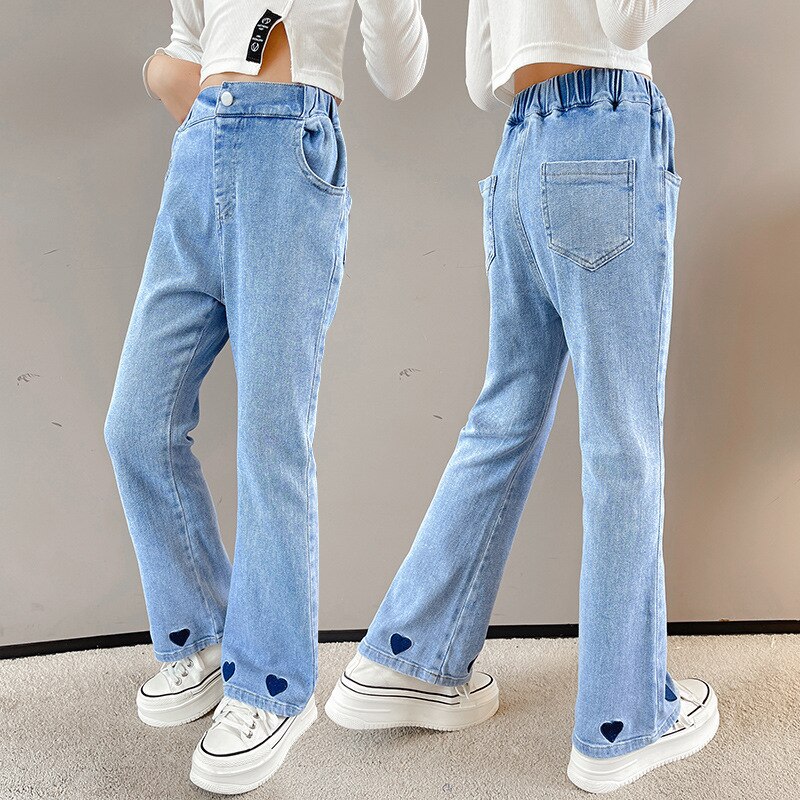 Meisje Losse Jeans En Najaar Collection Kinderen Buitenlandse Stijl Grote Kinderen Kleur Jeans Lange Broek