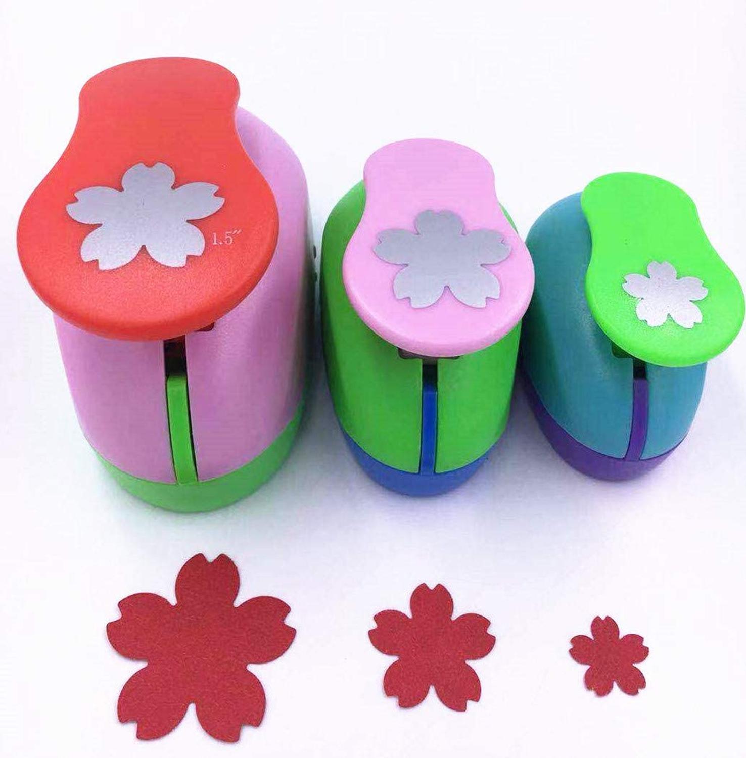 Juego de brocas de goma Eva Kamei Arts & conjunto de manualidades de 3 uds. De cereza (1,5 ", 1", 5/8 "), Punch Craft de papel para álbumes de recortes