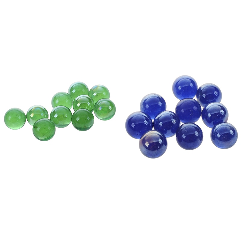 20 stk marmor 16mm glas marmor knicker glaskugler dekoration farve nuggets legetøj , 10 stk grøn & 10 stk mørk blå: Default Title