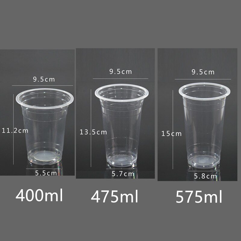 50 Stuks 95Mm Kaliber Transparante Wegwerp Glazen 400Ml Plastic Bekers Voor Drinken Party Gunsten Melk Thee cup Met Deksel