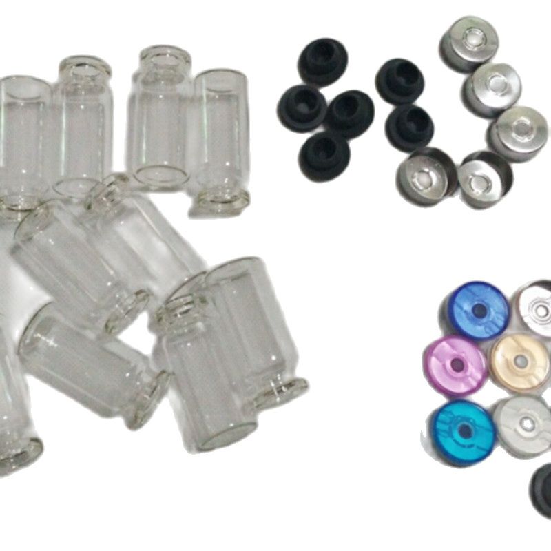 (100pcs) 1ml 2ml 5ml Vials with Rubber Stopper Flip Off Caps or Al Caps Glass Bottles