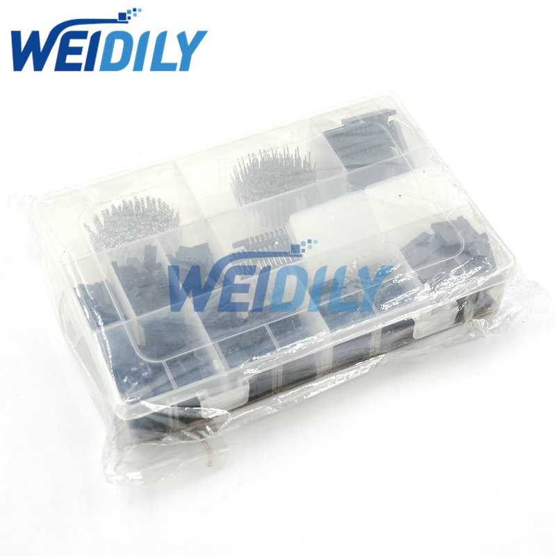 1550PCS 2.54mm Dupont Connector Kit PCB Headers Male Female Pins Electronics Cable Jumper Wire Pin Header Housing