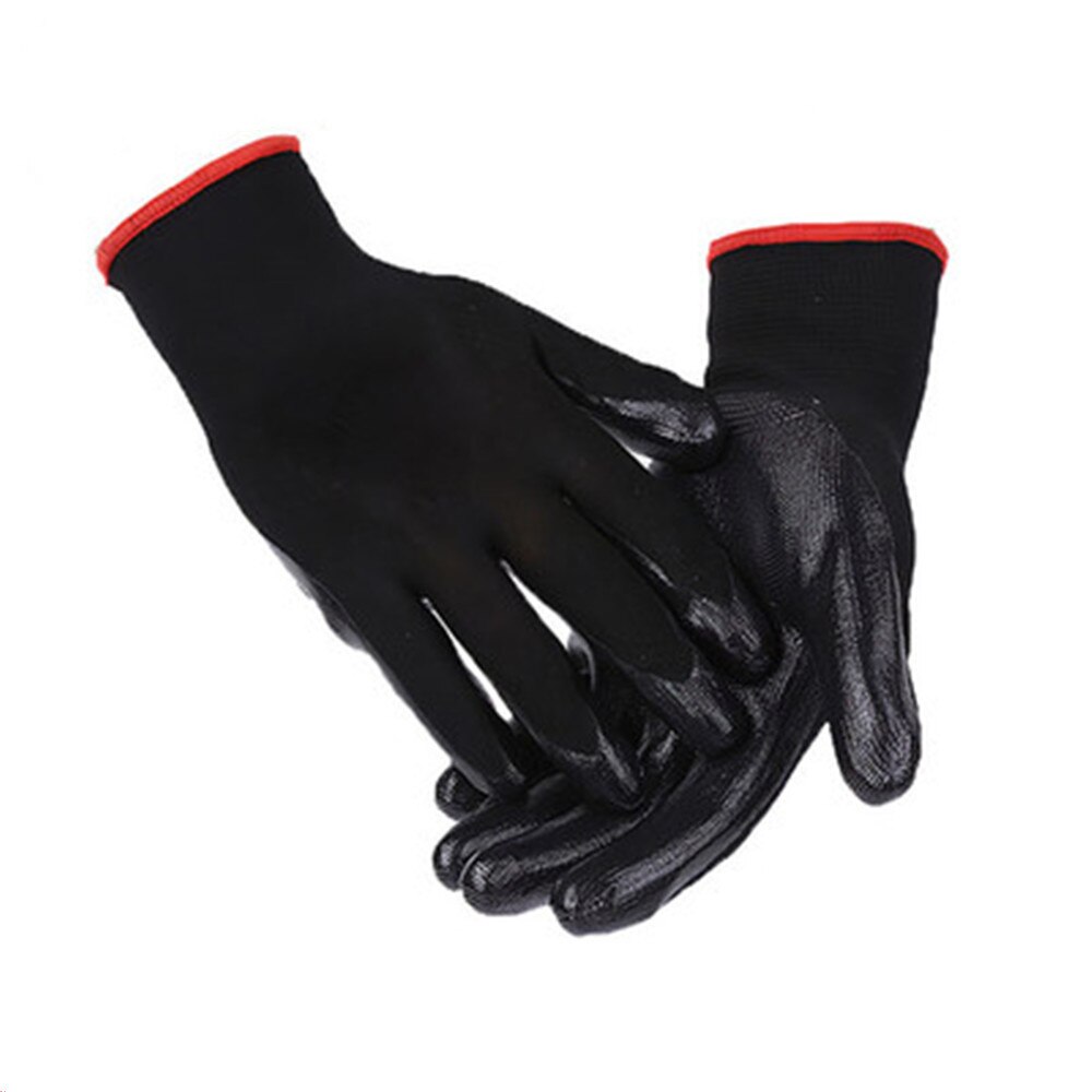 Work Gloves Safety Equipment Man Driving Glove Mining Safety Wear Resistant Rubber Gloves for Men and Women: Black