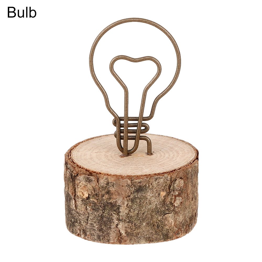 Gold Wooden Table Numbers Holder Paper Clamp Wedding Supplies Photos Clips Picture Frame Place Card Clamps Stand: Bulb
