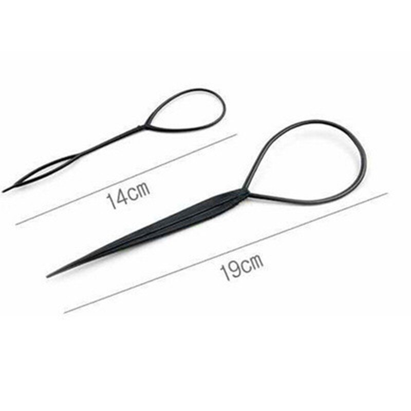 2 Stuks Paardenstaart Schepper Braider Maker Styling Tool Plastic Lus Styling Gereedschap Black Hagel Clip Styling Tool Loop Gereedschappen Mode