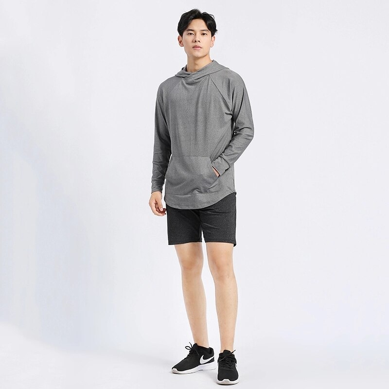Men's Compression Hoodie - Basketball Style - Casual Sportswear - Hooded Sweatshirt