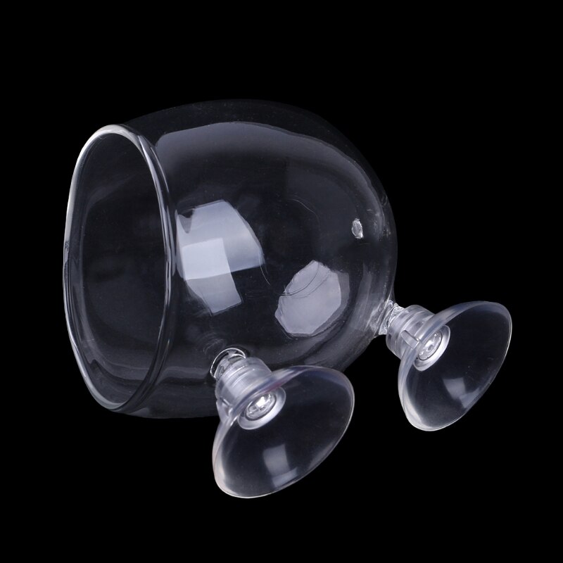 Aquarium Landscape CO2 Glass Bubble Water Red Worms Grass Food Cup Fish Feeder