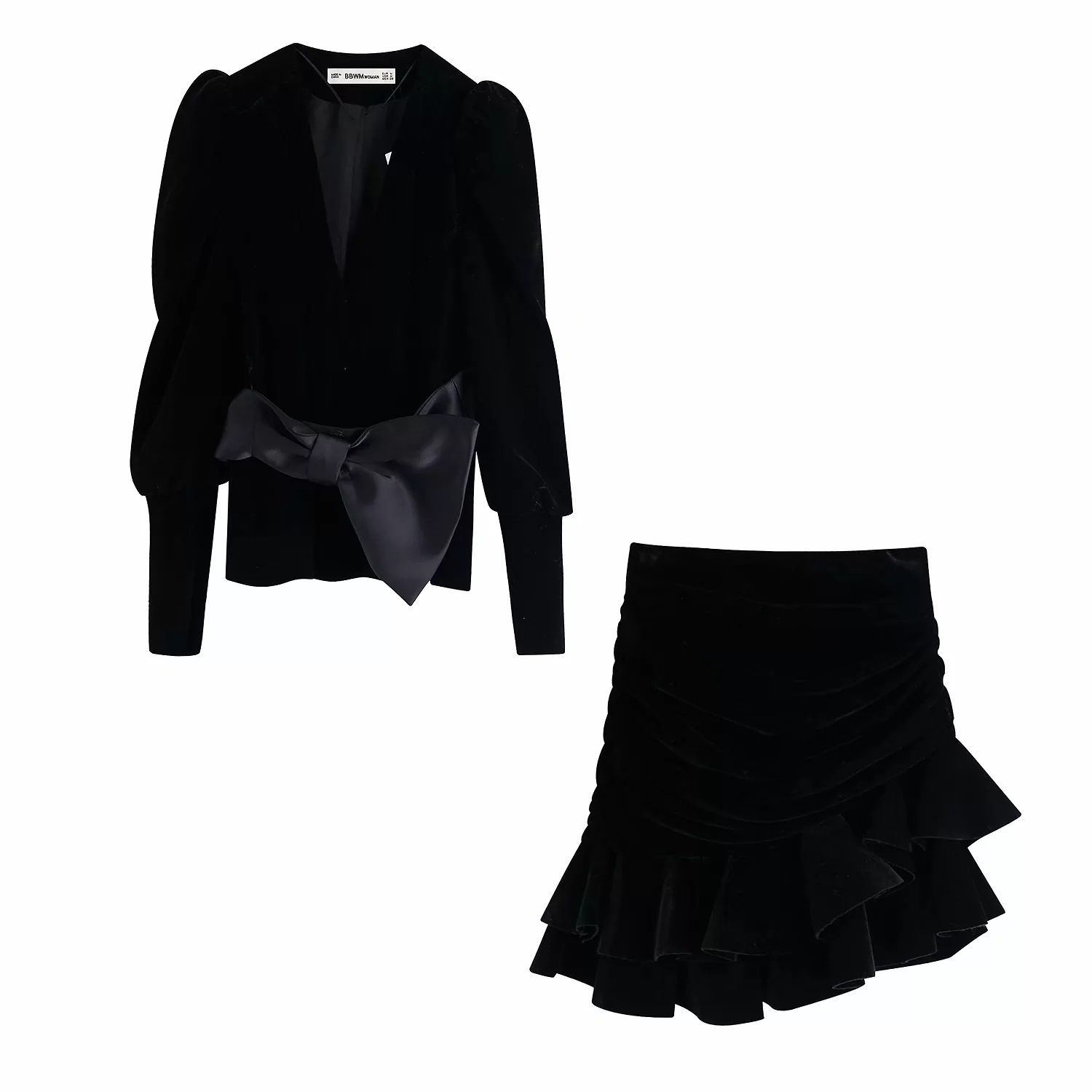 klasyczny V szyja aksamitne kurtki damskie płaszcz zimowy elegancka muszka imprezowa z długim rękawem czarne kurtki damskie nieformalne okrycie wierzchnie 2019