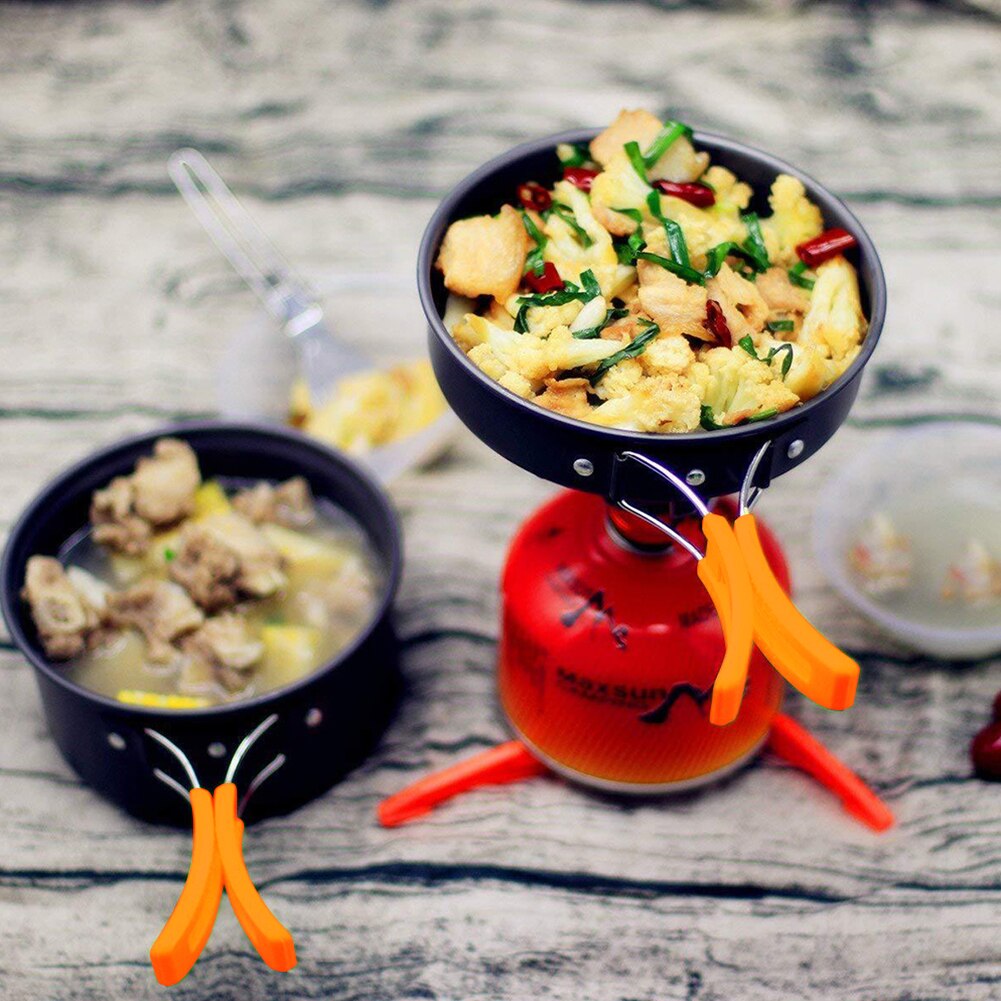 Hiking Cooking Equipment Tableware Kettle Camping Cookwares Kitchen Utensils Set for 2-3 People Camping Cookware Set