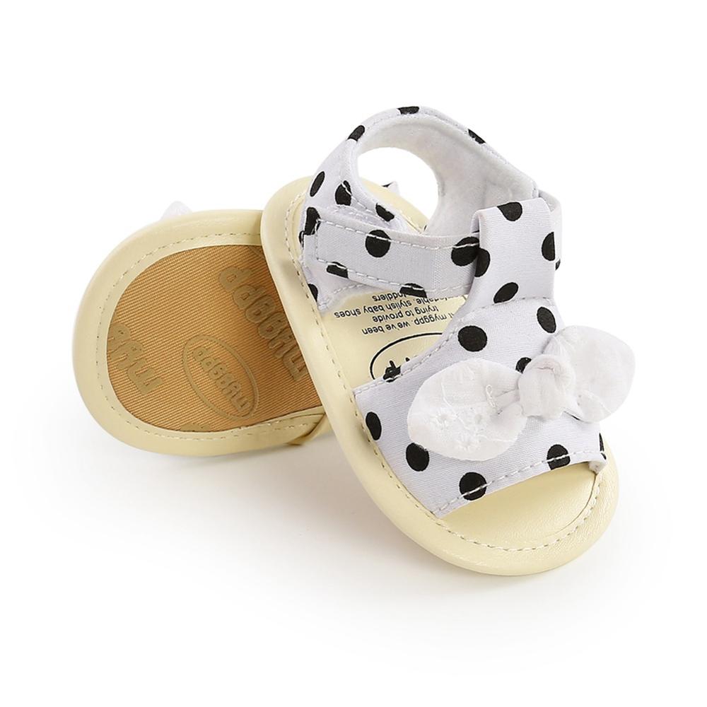 Zomer baby kind meisjes strik geruit ademend antislip schoenen sandalen peuter zachte zool strandschoenen 0-18m