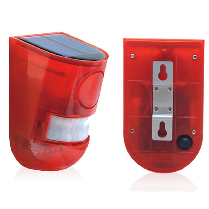 Solar Sound Light Alarm Lights Motion Detector 110db Alarm Waterproof Security Siren Light EM88