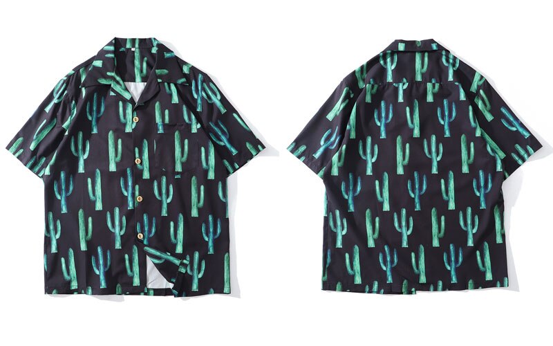 JACK AND JONES Heren Aloha Mix Overhemden met korte mouwen Blauw