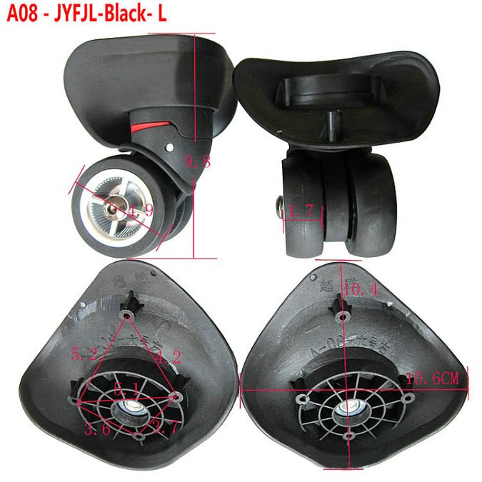Luggage Wheels Replacement for Suitcases Repair Hand Spinner Caster Parts Trolley Rubber A08-WXS: black
