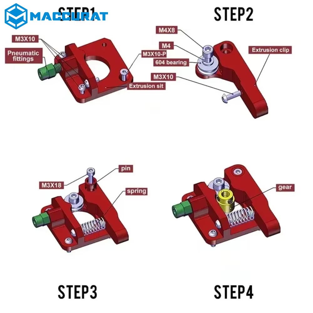 Impresora 3D extrusora Ender 3 CR10 de Metal remota de larga distancia mejorada + resorte de nivelación + tubo PETG + funda de silicona MK9 j-head
