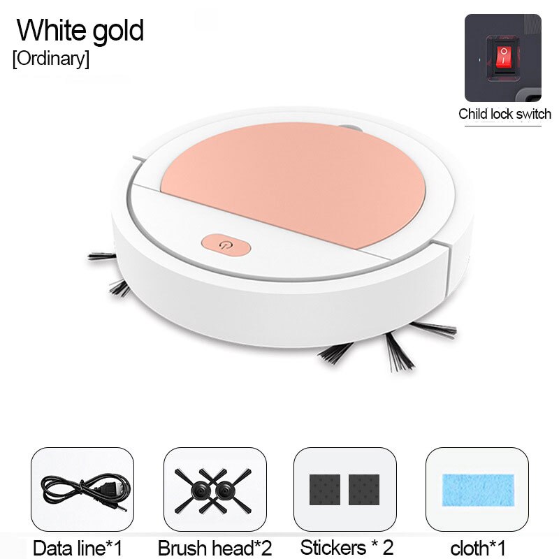 Feiende robot lat husholdningsrengjøringsmaskin automatisk støvsuger små husholdningsapparater tilpasning: Hvitt måke