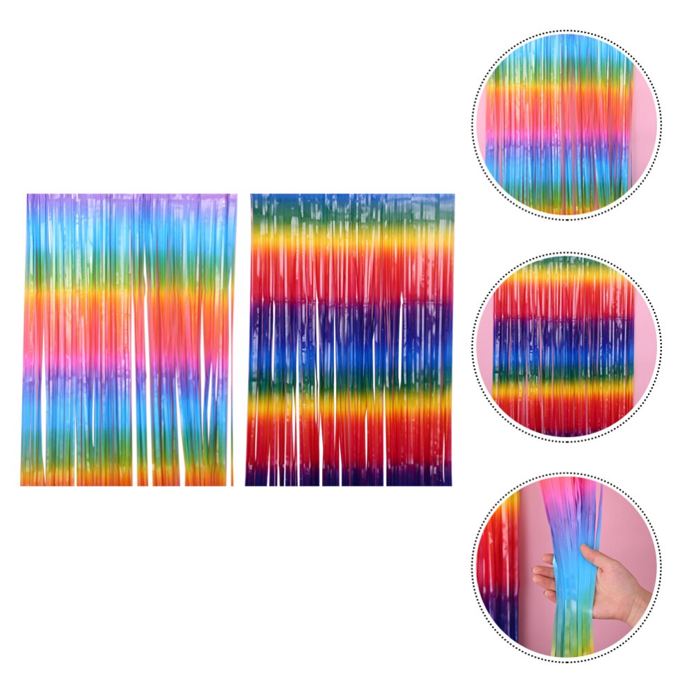 2pcs Fringe Streamers Curtain Door Window Decoration Wedding Party Supplies: Default Title