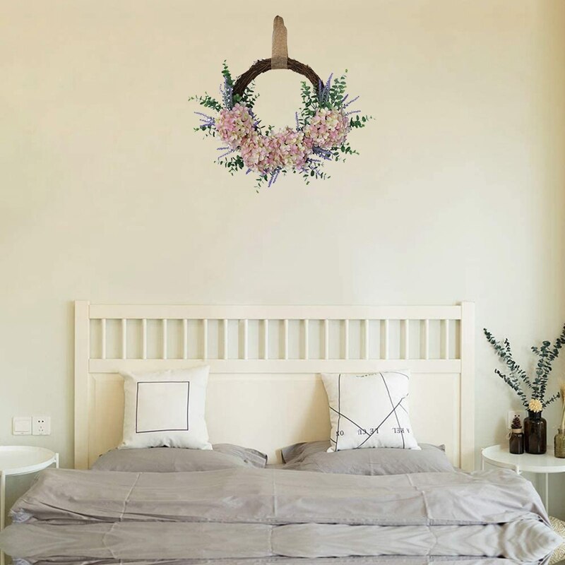 Sztuczny eukaliptus wieniec, sztuczny kwiat Wykonany ręcznie wieniec, dla frontowe drzwi okno ścienne dekoracje weselne