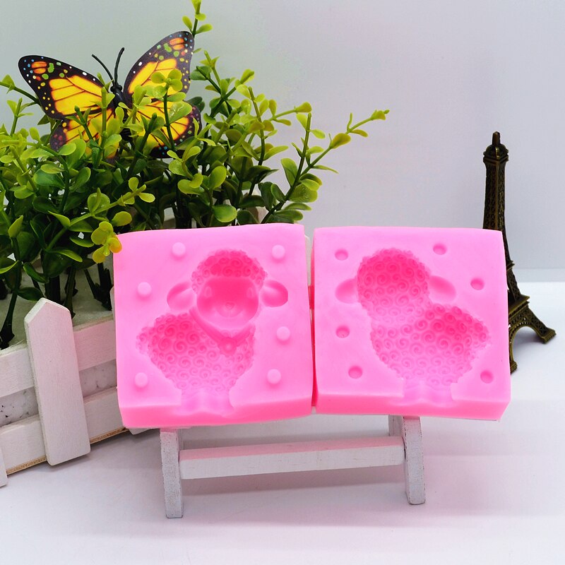 Cute 3d Sheep Silicone Mold Kitchen Baking Tool Resin DIY Cake Chocolate Fondant Moulds Pastry Dessert Lace Decoration Supplies