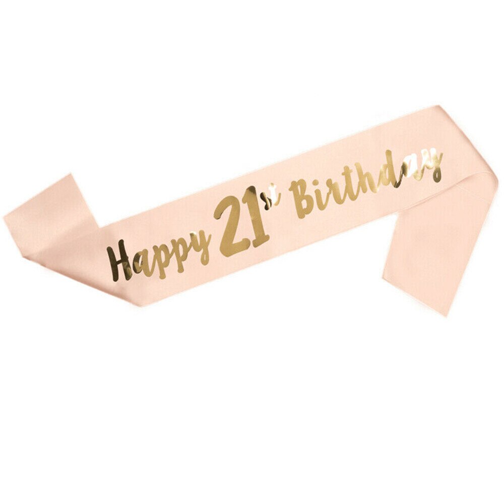 Happy Birthday Sash 16/18/21st/30/50/60th Birthday Girl Sashes Rose Gold Party: 21th birthday