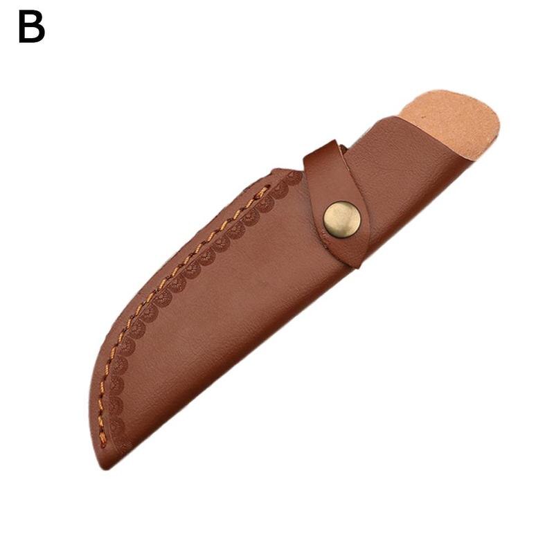 22cm Knife Sheath With Belt Loop Buckle Outdoor Multi-function Tool Protector Universal Black / Brown Leather Knife Sheath: brown