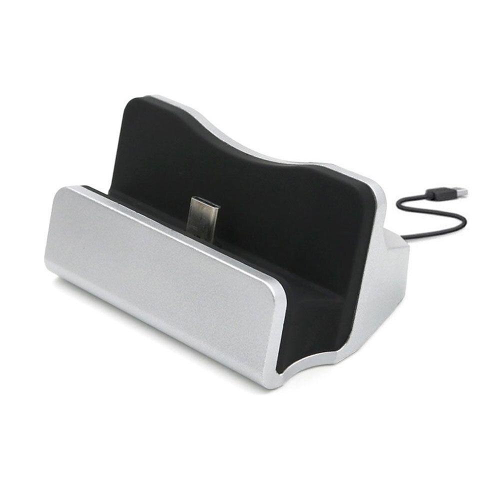 USB Kabel synchronisieren Wiege Ladegerät Basis Ladung Dock Bahnhof Für Android Für Typ-C Stehen Halfter Ladestation Dock Bahnhof: Pro Typ-C Silber-