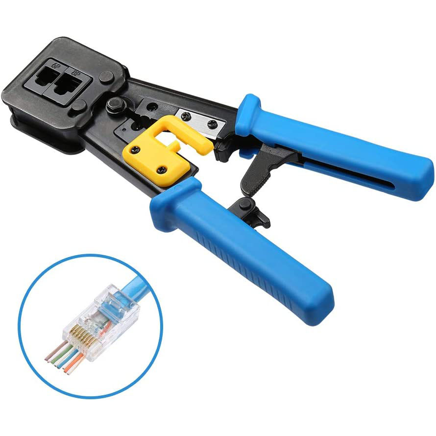 RJ45 crimper hand netwerk gereedschap tang RJ12 cat5 cat6 8p8c Kabel Stripper drukken klemtang clip multifunctionele