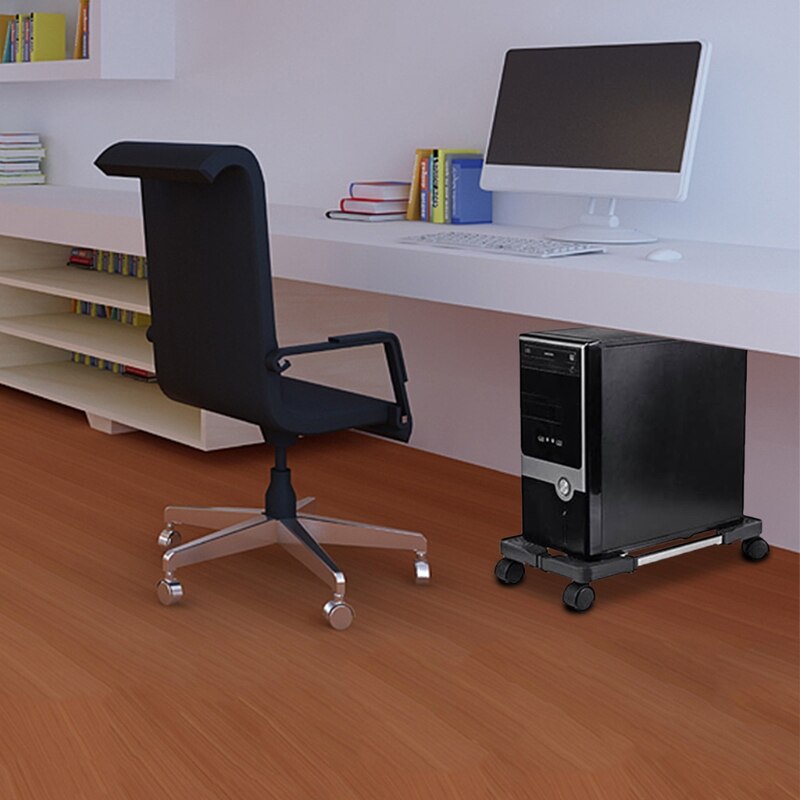Mobile CPU Computer Tower Desktop Bracket Cooling Base Pulley Chassis Bracket Adjustable Shelf