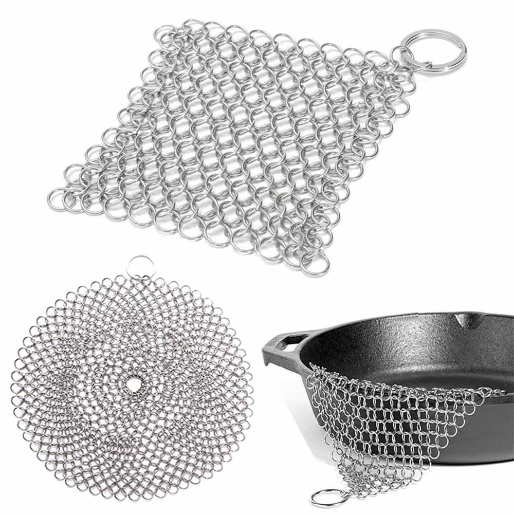 4in-6in 316 Cast Iron Cleaner Kitchen Rust Pot Pans Cleaning Scrubber Steel Rust Remover Scraper Brush Kit Metal Cleaning Brush