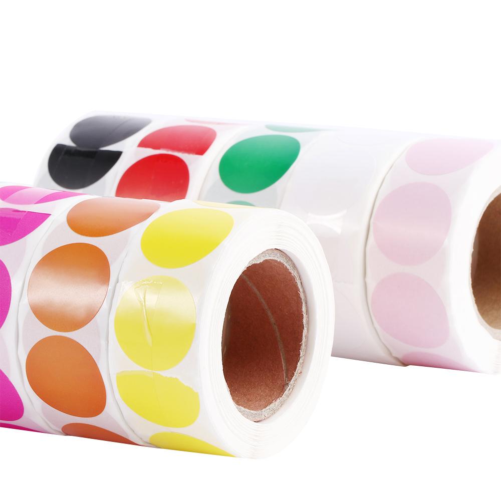 White code Round Stationery 1 Inch 500 Pcs /Roll Color Labels Stickers Chroma Label Stickers Mark stickers Dot Labels Stickers