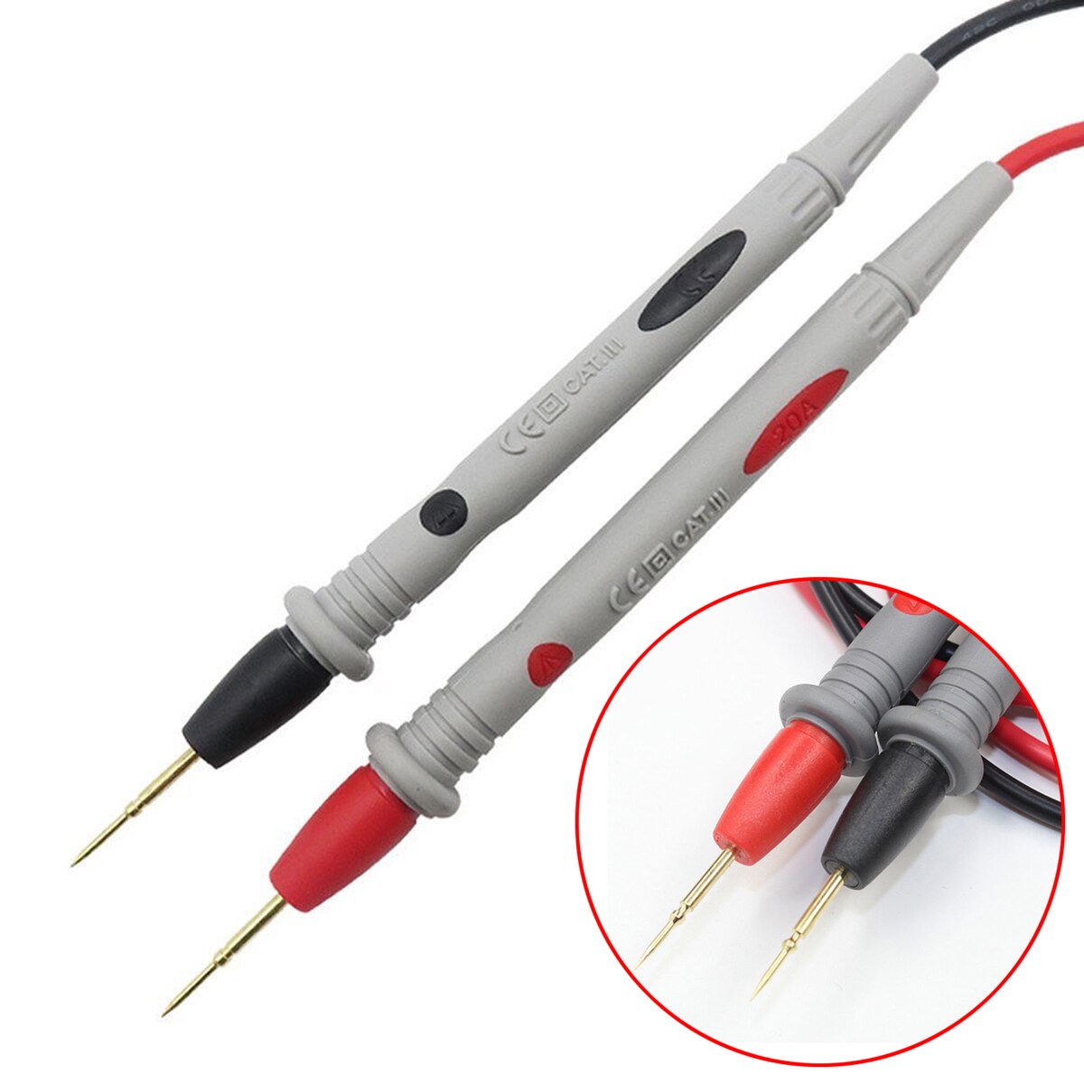 2pcs Needle Point Multi Meter Test Probe/Lead 1000V 20A For Digital Multimeter Mayitr Measurement Accessories