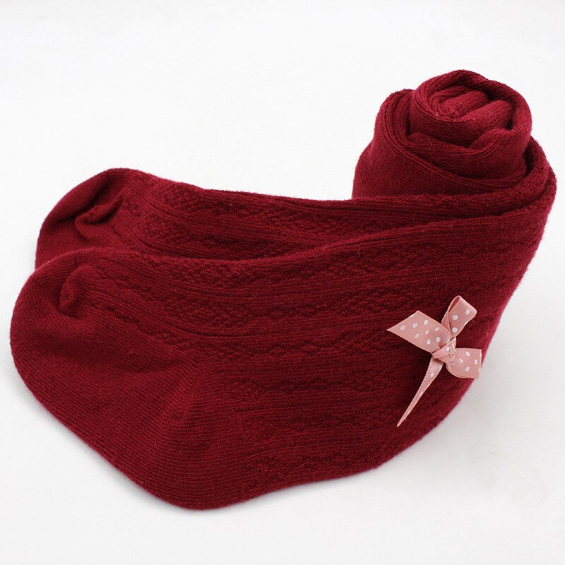 0-2 jahre Neue Baby Mädchen Baumwolle Gestrickte Strumpfhosen freundlicher Frühling Herbst Winter Bowknot Collant Kleinkind Kawaii Nette Socken strumpfhosen: verrotten / S 0-12M