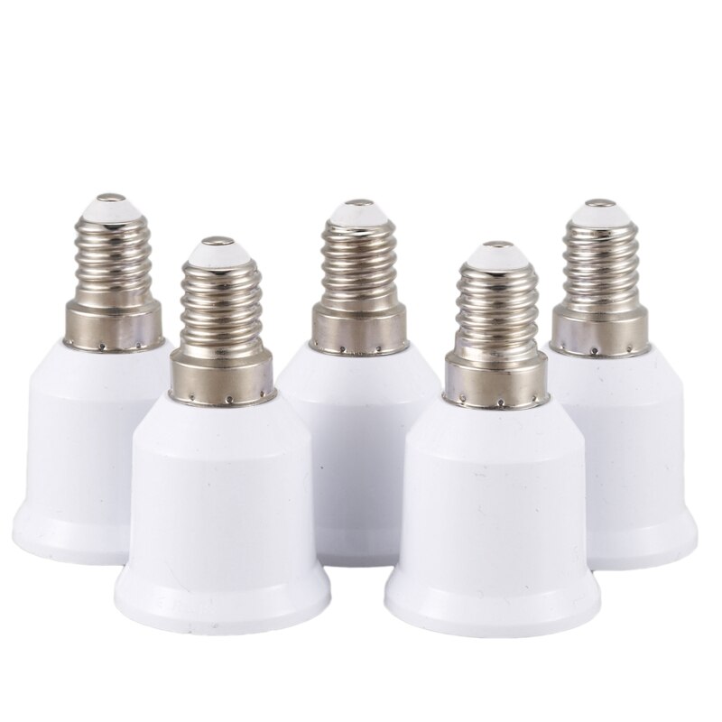 ! 5 Pcs E14, E27 Adapter Base Schroef Led Lamp Bulb Socket Converter, Wit