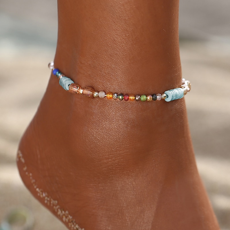 Bohemian Gold Kleur Ster Enkelbanden Voor Vrouw Vintage Handgemaakte Kwastje Kralen Enkelband Enkelband Been Voet Armband Strand Sieraden