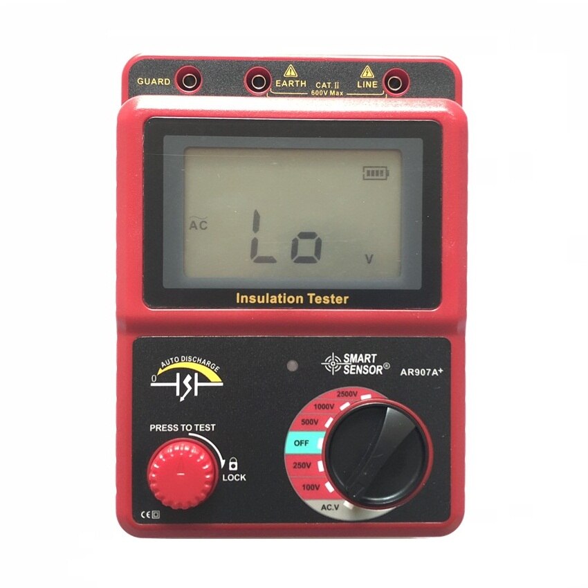 Digital Megohmmeter Insulation Tester - 250V-2500V With Data Storage
