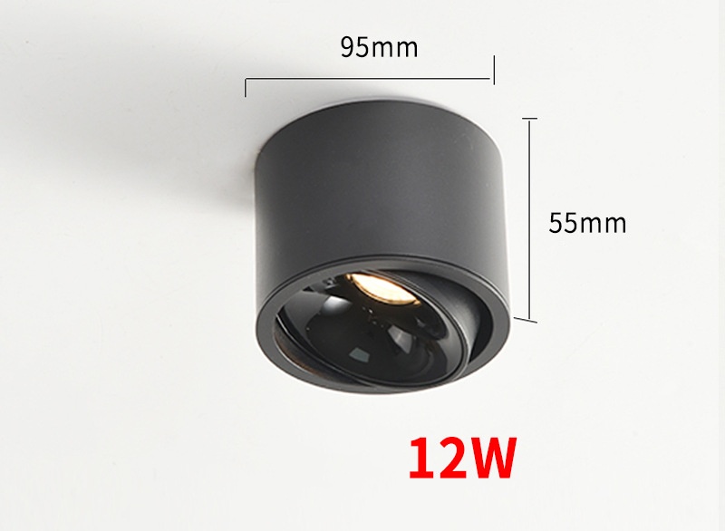 ledet justerbar vinkel liten bakke hjem stue innendørs ultratynn tak downlight antirefleks dimbar 7w 12w ledet søkelyset: Lyserosa / Rosa