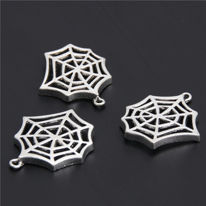 30 stücke Silber Farbe Spinne Netz Charme Halloween Für Diy Schmuck Machen A2941