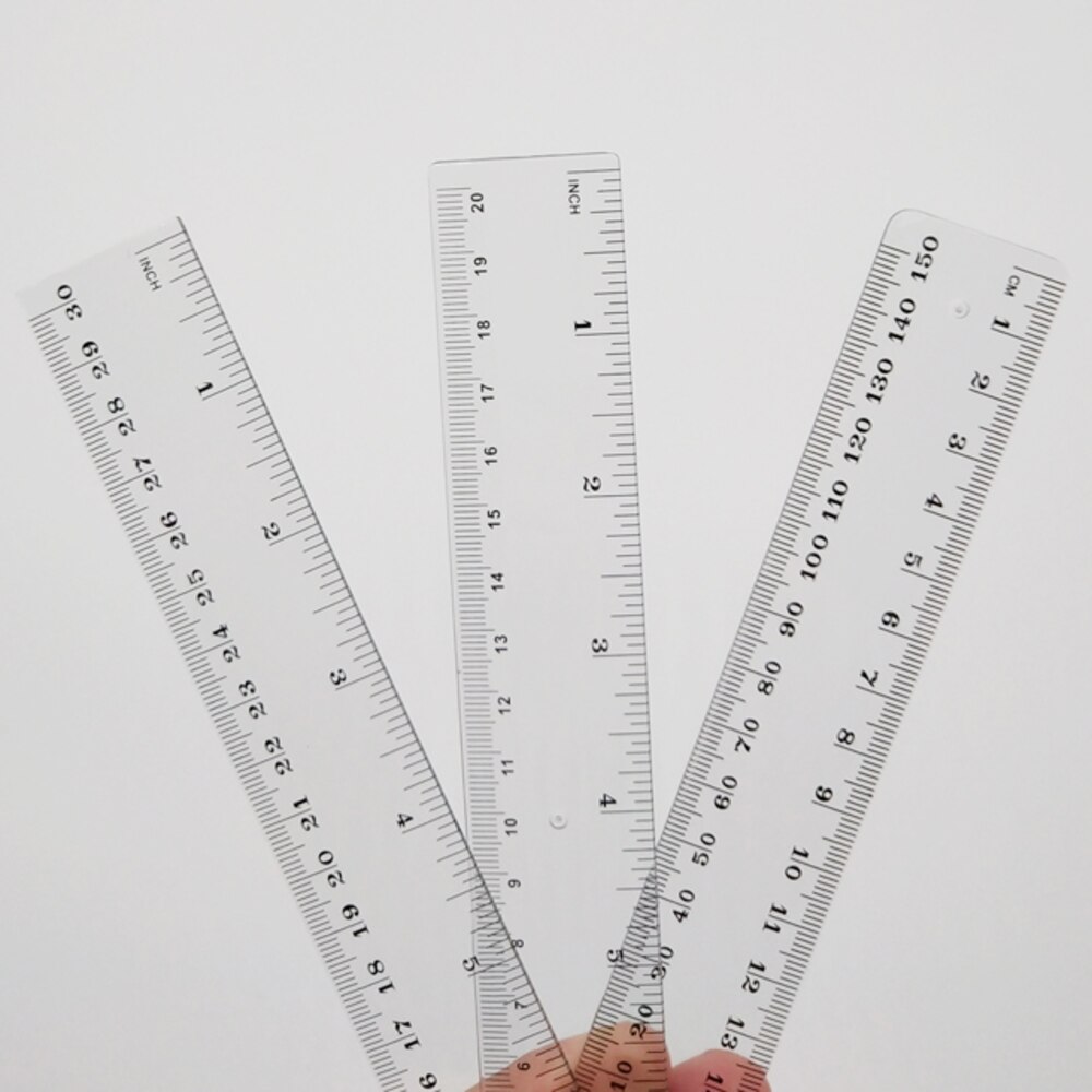 30cm Transparent Plastic Straight Scale Student Ruler