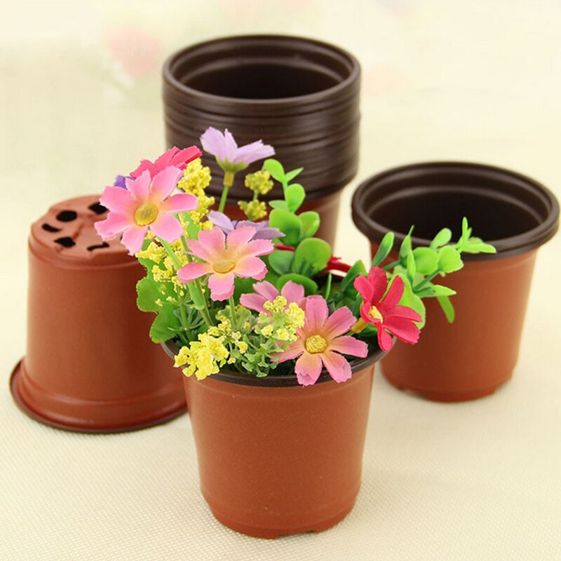 Mini macetas de plástico irrompibles para jardín, herramientas de macetas de plástico suave para guardería, 10 piezas