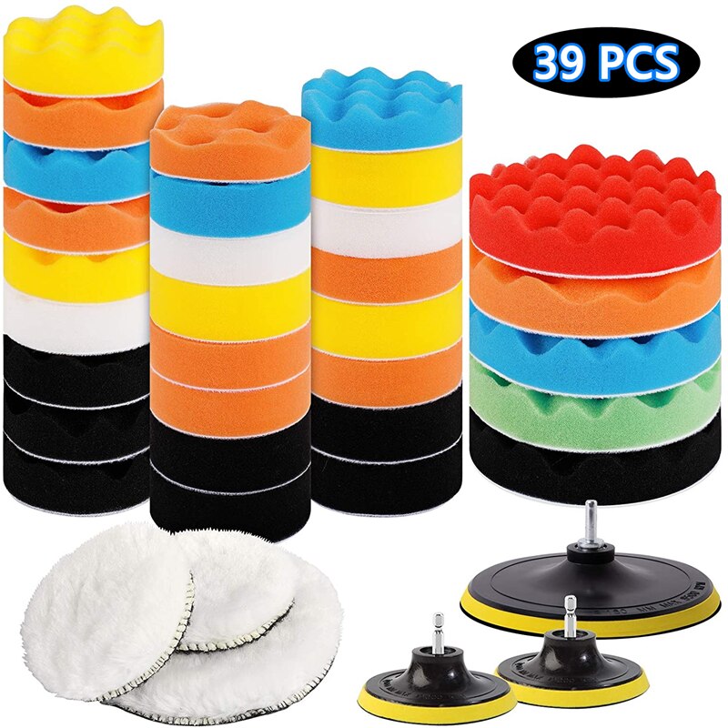 Auto Polieren Schwamm Pads Bausatz Schaum Pad Puffer Bausatz Polieren Maschine Wachs Pads für Auto Motorrad Motor- fahrzeug Entfernt Kratzer