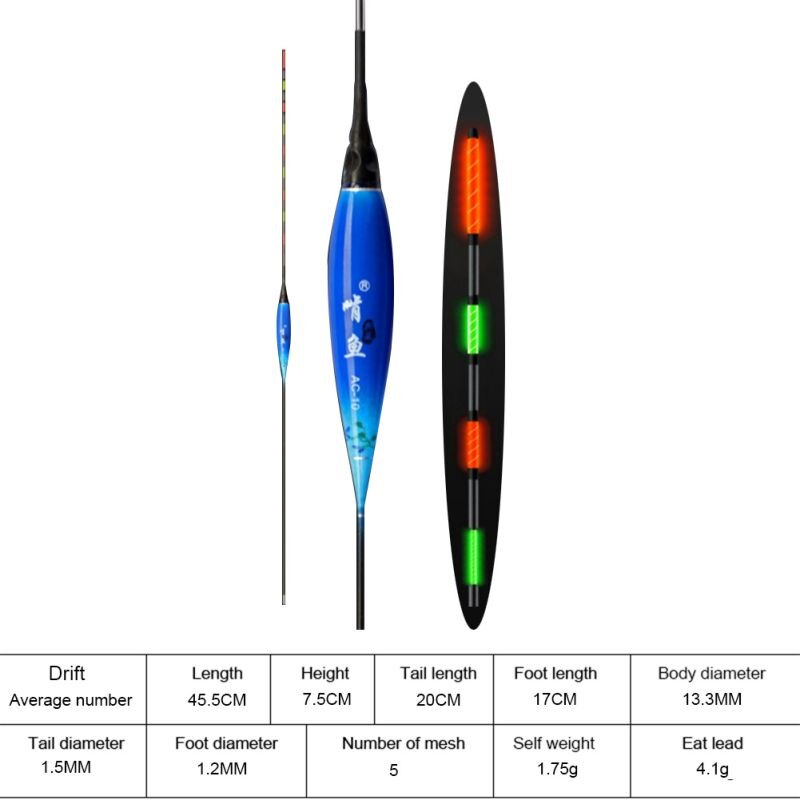 Galleggianti da pesca super luminosi galleggianti luminosi pesca notturna senza ombre galleggianti elettronici super sensibili accattivante: A10