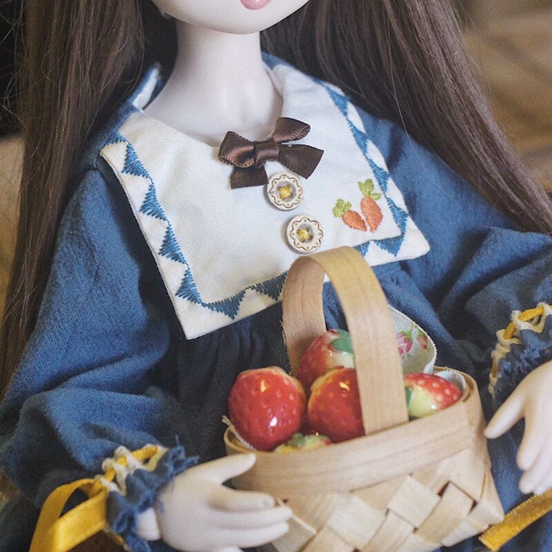 Mini 1/12 Cute Dollhouse Hand-woven Vegetable Food Basket Dolls Miniature Decoration