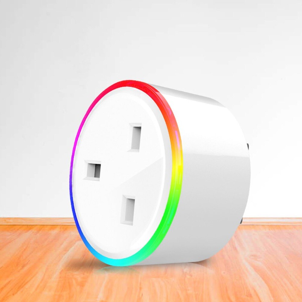 Wifi Smart Socket with LED Indicator Smart Plug Power Monitor Switch Phone APP Voice Remote Control Home Auto Timer RGB Light