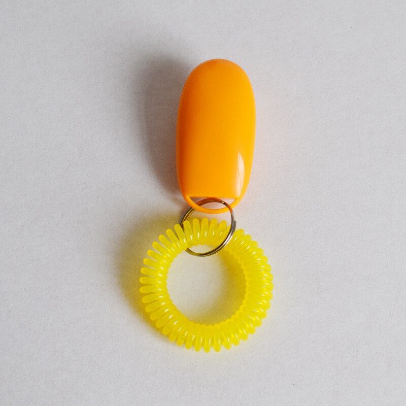 5pcs Pet Cat Dog Training Clicker Portable Dog Button Clicker Sound Trainer Pet Train Tool Wrist Strap Key Chain Accessory: orange