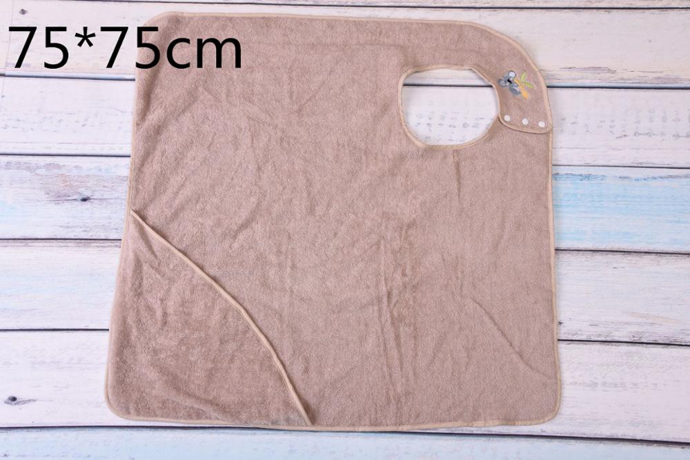 Kæmmet bomuld baby badehåndklæde hætte forklæde baby ting tæppe spædbarn håndklæde absorberende børn hætte klude badehåndklæde: Khaki