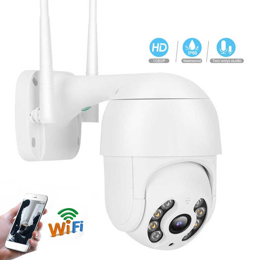 Met 8 Led Verlichting 1.5in Mini Ptz Cctv Beveiligingscamera Twee-weg Voice Intercom Dome Security Camera Voor Thuis yard