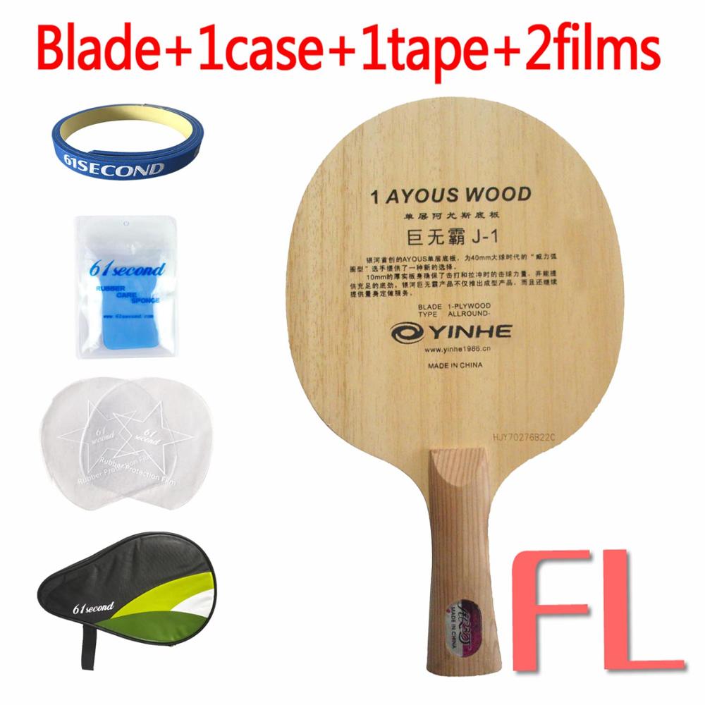 Raquete de tênis de mesa yinhe original j1 (1 camada), raquete de ping pong sólido: FL with HM case