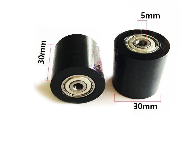 PU Coated Plastic bearing Roller Guide Pulley Bearing wheel Pinch Roller For Door instrument Toy Roller skates , 5mm*30mm*30mm